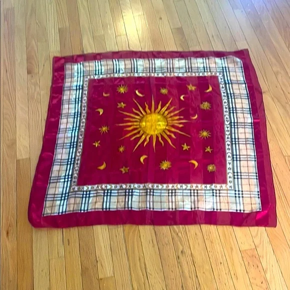 sun stars and moon goth plaid scarf - Picture 1 of 4